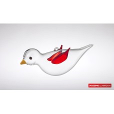 Декоративное изделие "Красная птица" UCCELLO ROSSO, 100% боросиликатное стекло, L 23см