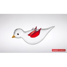 Декоративное изделие "Красная птица" UCCELLO ROSSO, 100% боросиликатное стекло, L 23см
