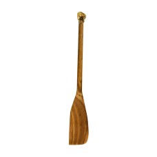 Лопатка деревянная с латунной накладкой "Перец" узкая