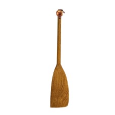 Лопатка деревянная с медной накладкой широкая "Яблоко"