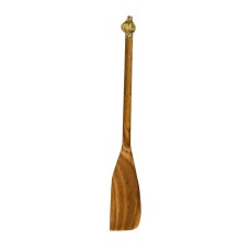 Лопатка деревянная с латунной накладкой "Чеснок" узкая