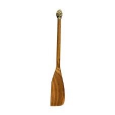 Лопатка деревянная с латунной накладкой "Малина" узкая