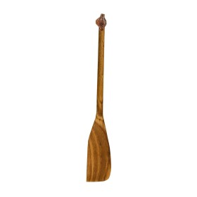 Лопатка деревянная с медной накладкой узкая "Чеснок"