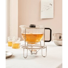 Чайник малый Mono Filio с подогревателем, 0.6 л, нержавеющая сталь+стекло