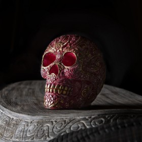 Череп красный с золотом, большой, 18см, Chateau Collection