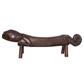 Антикварная скамья "Кот", красное дерево