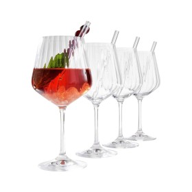 103143 Набор из 9-ти предметов Tastes Good: 4 бокала Gin Tonic 640 мл + 4 трубочки + 1 щетка для чистки