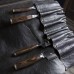Сумка-скрутка для ножей из натуральной кожи, цвет чёрный, длина 45 см