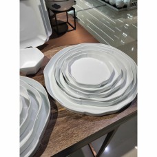 Тарелка с вертикальным боротом 25,5 см, h 2,8 см, фарфор, Origami, HOME CHEF
