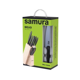 SMJ-280B/K Набор из 5 ножей "Samura MOJO" 10,23,48,55,85, мусата, ножниц и подставки, чёрный