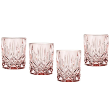 Набор низких стаканов 4 шт., розовый, 295мл h=102мм d=82мм, коллекция NOBLESSE, бессвинцовый хрусталь