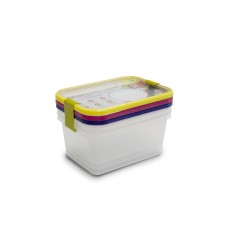 2322CA	Контейнер прямоугольный 1300 мл разноцветный Omada, набор 3 шт