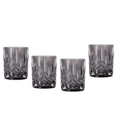 Набор низких стаканов 4 шт., серый, 295мл h=102мм d=82мм, коллекция NOBLESSE, бессвинцовый хрусталь