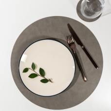 Подстановочная салфетка круг диаметр 38 см, светло-серый, VERO