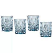 Набор низких стаканов 4 шт., голубой, 295мл h=102мм d=82мм, коллекция NOBLESSE, бессвинцовый хрусталь
