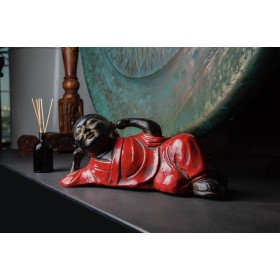 CC-BCSB-R Фигурка Будда - младенец, спящий, большой, красный, 40см, дерево, Chateau Collection