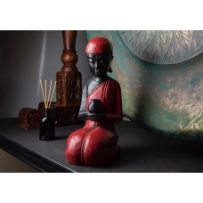 CC-MSITB-R Фигурка Монах, сидящий, большой, красный, 40см, дерево, Chateau Collection