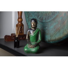 CC-MSITHOKM-PGREEN Фигурка Монах, сидящий с руками на коленях, средний, зелёный, 35см, полирезина, Chateau Collection