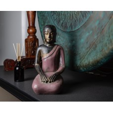 CC-MSITHOKM-PV Фигурка Монах, сидящий с руками на коленях, средний, фиолетовый, 35см, полирезина, Chateau Collection