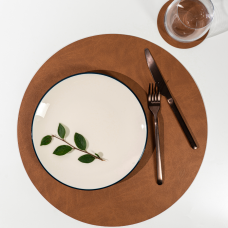 Подстановочная салфетка круг диаметр 38 см, натуральный, VERO