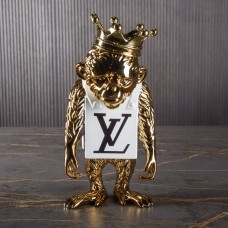 Скульптура Обезьяна LV, 30x17x14 cm, хром/резина, Van Apple Art, Нидерланды. Эксклюзивное творение из серии Fashion Skulls Art-S/VA/Monk/LV
