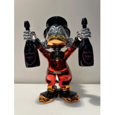 Скульптура Scrooge McDuck Don Perignon красный, h45 см, хром/резина, Van Apple Art, Франция Art-S/VA/MDRed/45