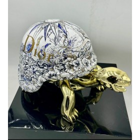 Скульптура Золотая черепаха-Dior белый, L40x25x25cm, Naor, Франция Art-S/N/TDGold/W40