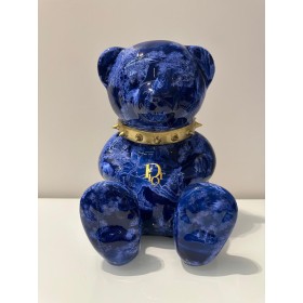 Скульптура Медведь Dior (маленький), h30x15x25cm, Naor, Франция, цвет синий Art-S/N/BD/BL30