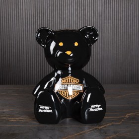 Скульптура Мишка Harley Davidson, H35 см, Naor, Франция   Art-S/N/BHarley/BLOR35