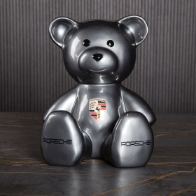 Скульптура Мишка Porsche, H35 см, Naor, Франция, цвет серый   Art-S/N/BP/GR35