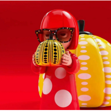 Скульптура Девочка с тыквой, H27 см, красный, серия Артист, Kusama Yayoi
