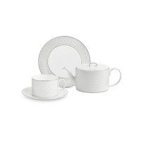 Чайный сервиз на 6 персон, 19 предметов, Gio Platinum, Wedgwood, фарфор  GIOP-T6/19