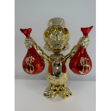 Скульптура Scrooge McDuck с красными мешками, золото, h40 см, хром/резина, Naor, Франция
