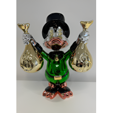 Скульптура Scrooge McDuck с мешками, зелёный, h40 см, хром/резина, Naor, Франция