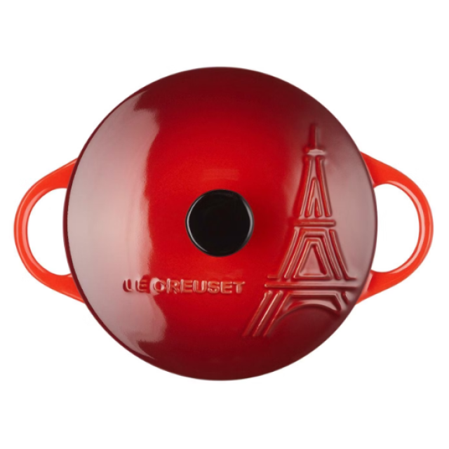 Кокотница 10см., 200мл., Eiffel Tower,каменная керамика цвет: вишня, LE CREUSET, 71901100600400