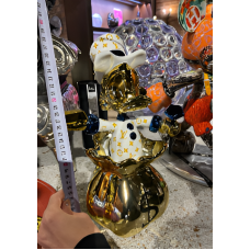 Скульптура Scrooge McDuck LV в мешке, , бело-золотой, h40 см, хром/резина, Naor, Франция  Art-S/N/MDBagGoldLV/40