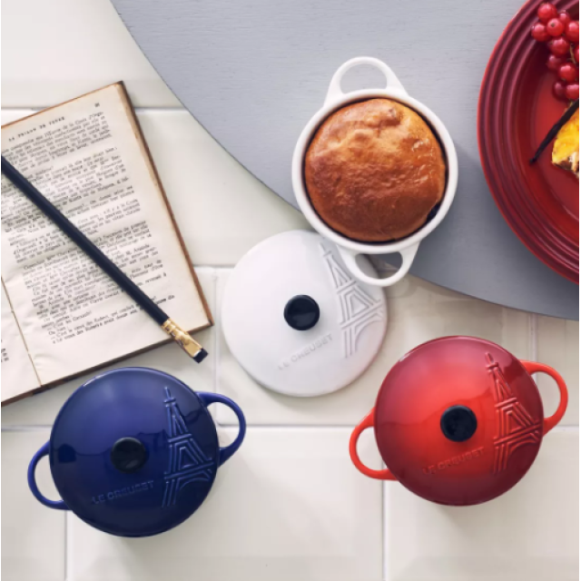 Кокотница 10см., 200мл., Eiffel Tower,каменная керамика цвет: вишня, LE CREUSET, 71901100600400