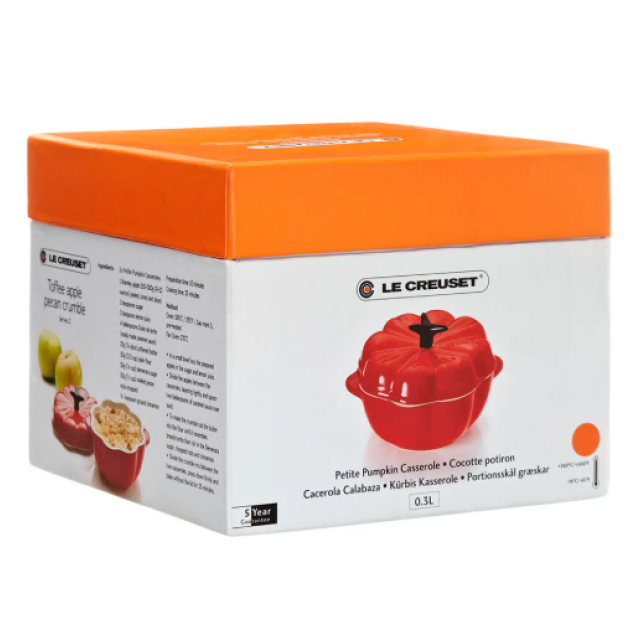 Кокотница «Тыква» 350 мл Огненная лава, Le Creuset, 61802350900003, Керамика