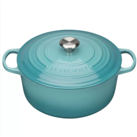 Кастрюля круглая 24 см Бирюза, стальная ручка, Le Creuset, 21177241702430, Чугун