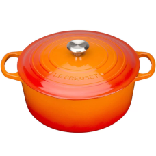 Кастрюля круглая 26 см Огненная лава, стальная ручка, Le Creuset, 21177260902430, Чугун