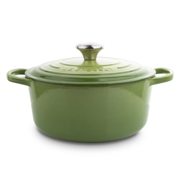 Кастрюля круглая 22 см Пальмовый, стальная ручка, Le Creuset, 21177224262430, Чугун