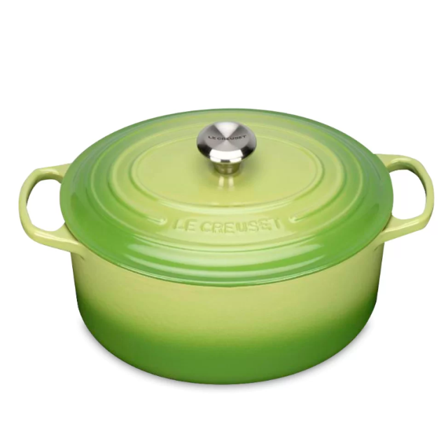 Кастрюля круглая 28 см Пальмовый, стальная ручка, Le Creuset, 21177284262430, Чугун