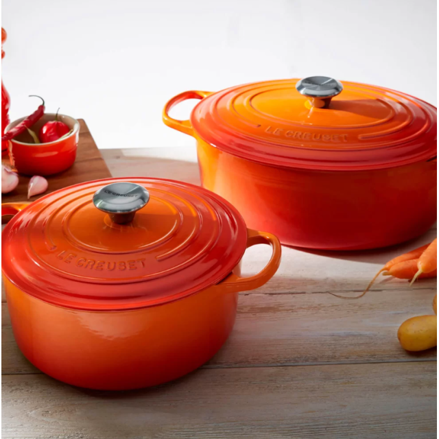 Утятница 27 см Огненная лава, стальная ручка , Le Creuset, 21178270902430, Чугун