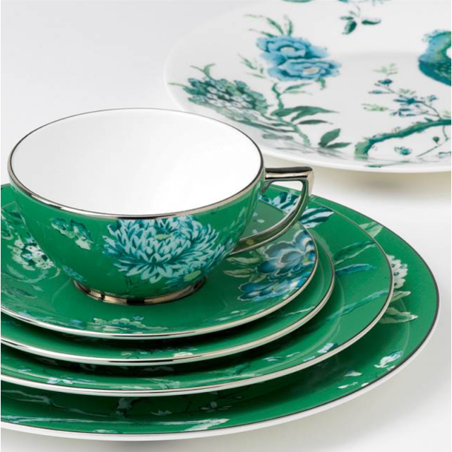 40005333  Набор из двух чайных пар. в коробке, Jasper Conran, Chinoiserie Green, Wedgwood, фарфор