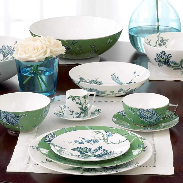 40005333  Набор из двух чайных пар. в коробке, Jasper Conran, Chinoiserie Green, Wedgwood, фарфор