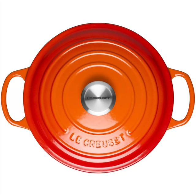 Кастрюля круглая 18 см Огненная лава, стальная ручка, Le Creuset, 21177180902430, Чугун