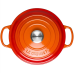 Кастрюля круглая 18 см Огненная лава, стальная ручка, Le Creuset, 21177180902430, Чугун