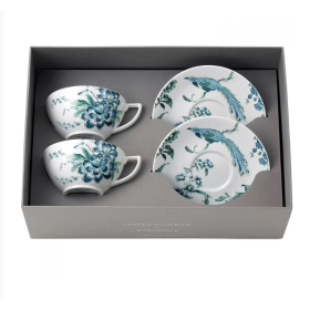 40005336 Набор из двух чайных пар в коробке, Jasper Conran, Chinoiserie White, Wedgwood, фарфор