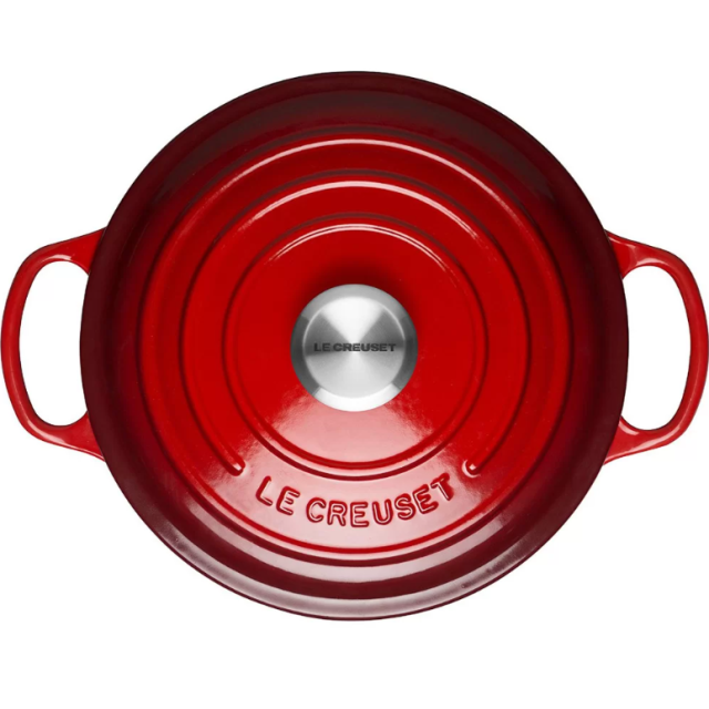 Кастрюля круглая 26 см Вишня, стальная ручка, Le Creuset, 21177260602430, Чугун