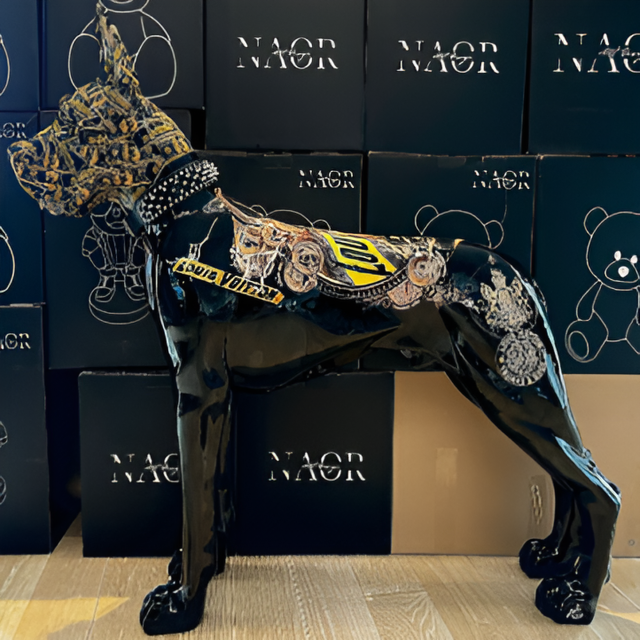 Скульптура Dog LV, H110 см, черный, Naor, Франция  Art-S/N/DogLV/BL110